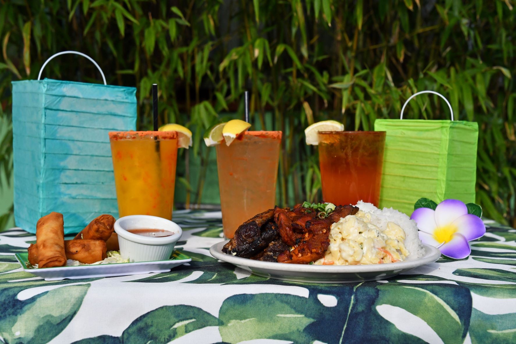Table set at Bamboo Grove Hawaiian Grille
